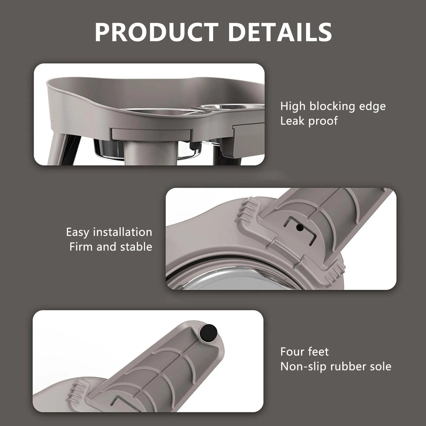 Raised Stand Elevated Dog Feeder- Non-Slip and No Spill Design Bowls- Suitable for Improve Posture and Comfort