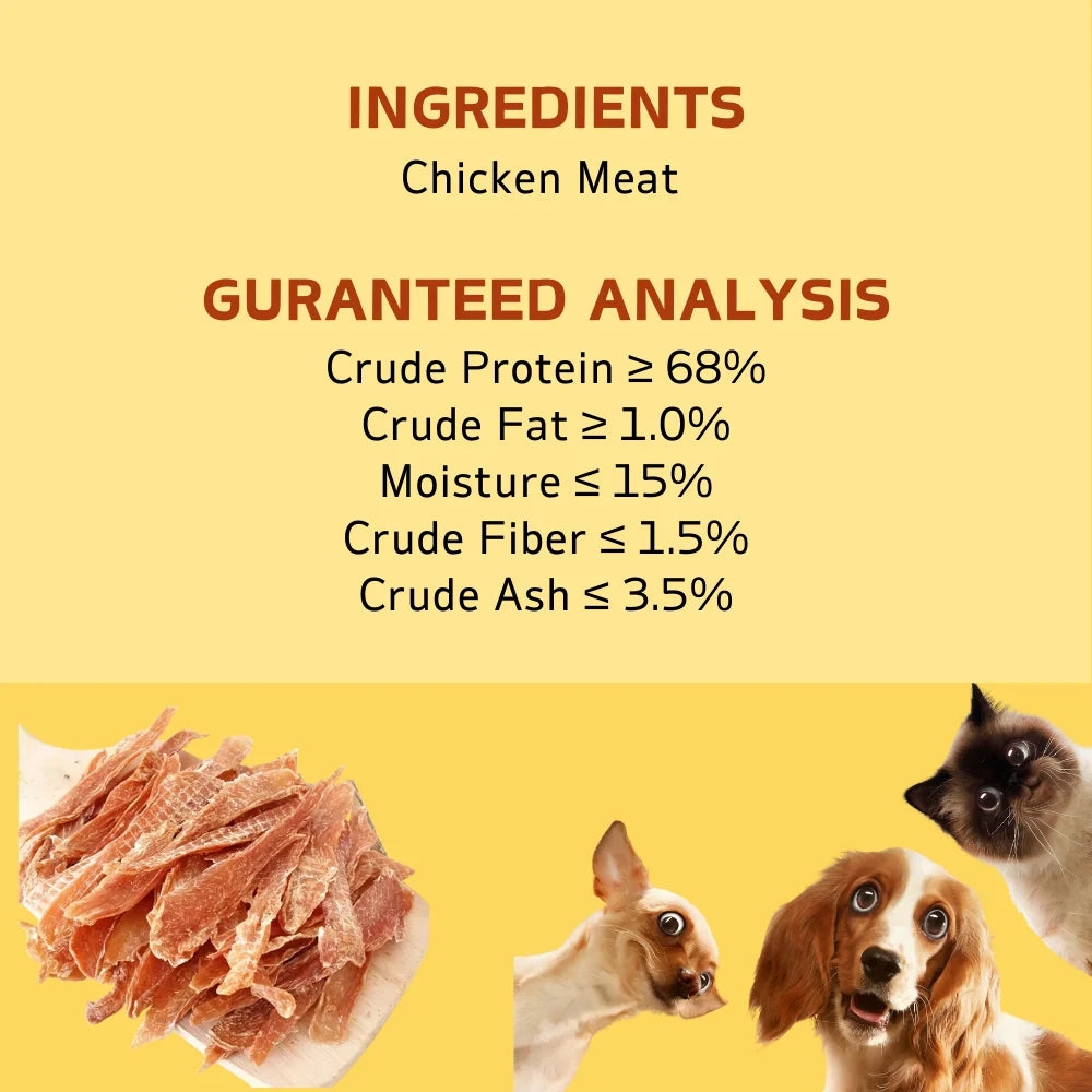 150g/5.29oz  Chicken Jerky/Duck Jerky Dog Treats- For Small, Medium, Large Dogs Made With Real Pure Chicken-Healthy-Pet Bowls/Feeding