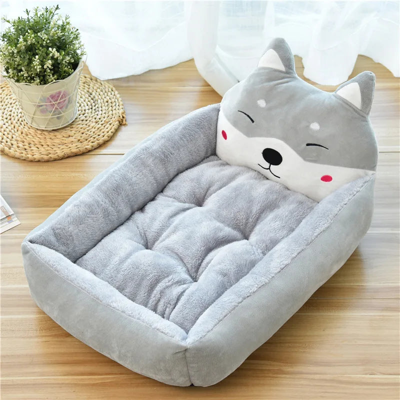 Winter Warm Dog Sofa Bed-Non-Slip Bottom-Washable Cartoon Pet Beds for Small Dogs-S M L sizes-Beds & Blankets