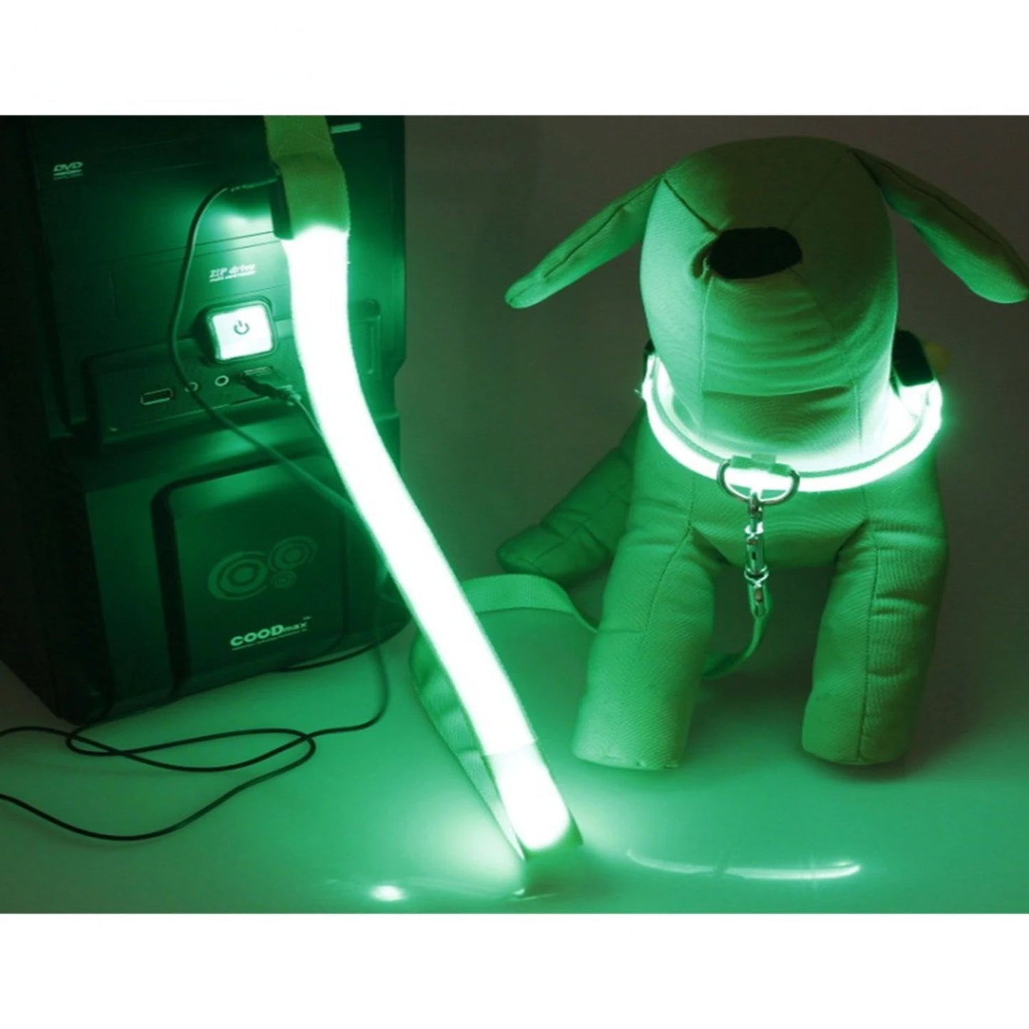 LED Dog Collar USB Rechargeable Reflective Safety Leash for Small Medium Large Dogs