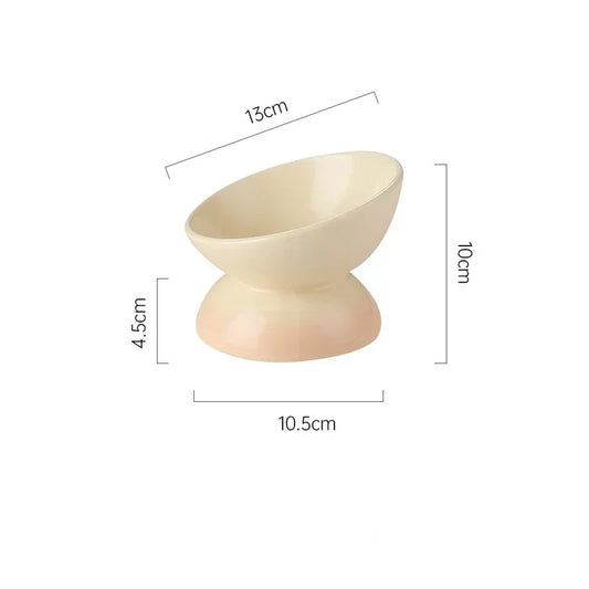 Tilted  Puppy Food  Feeders- Gradient Ceramic- Raised Eating Pet Dogs Drinking or Feeding- Small