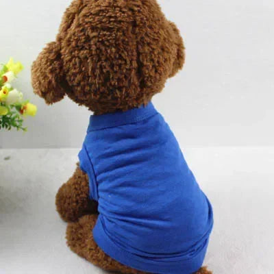 Summer Pure Cotton Dog Vest T-Shirt-Sizes XS-3XL-Costumes/Apparel