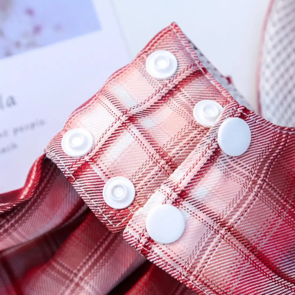 Dog Plaid JK Dress-Reusable with Leash Traction-Thin Dacron- Harness Skirt- Adjustable -Washable-Costumes/Apparel