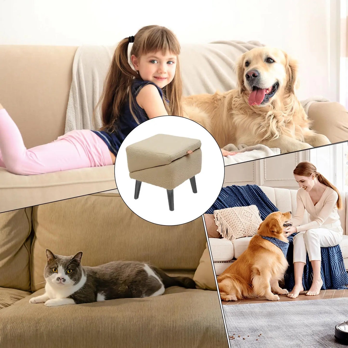 Dog Ramp-Foldable Dog Vehicle Stairs- Footrest Stool for Small Breeds-Non-Slip Ramp-Pet Stairs