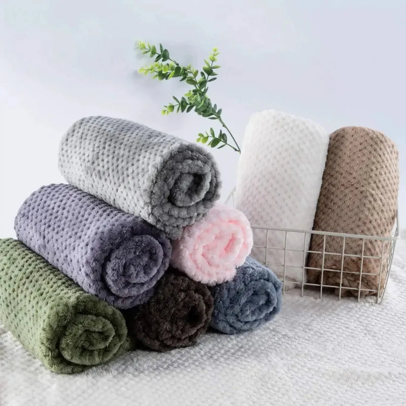 Warm Soft Fuzzy Blankets for Pets- Small Medium Dogs- Fleece- Plush Throws for Bed Couch Sofa Blanket-Beds & Blankets