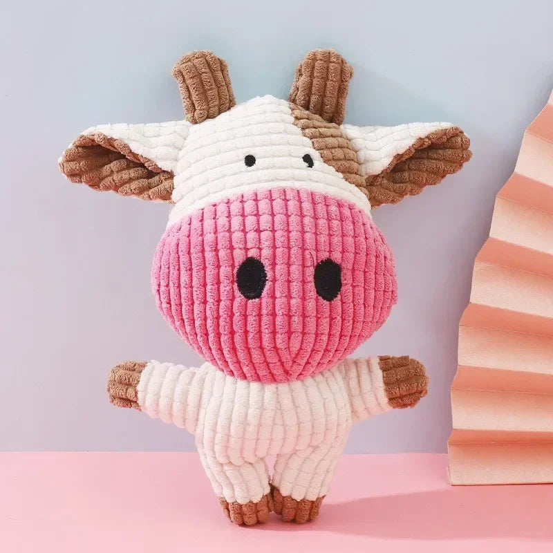 New Pet Toys -Plush Bite Resistant Toys -Cute Animal Shapes-Squeaky Dog Toys-Interactive