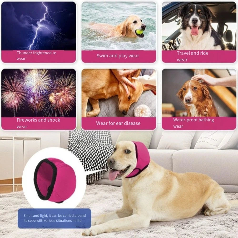 Noise Reduction Dog Ear Covers- Hearing Protection- Anti-noise Dog Calming Earmuff -Waterproof- Adjustable Ear Muffs-