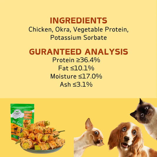 7.05oz/14.11oz (200g/400g) Chicken Wrapped Okra- All Natural Ingredients- Healthy- Easily Digestible