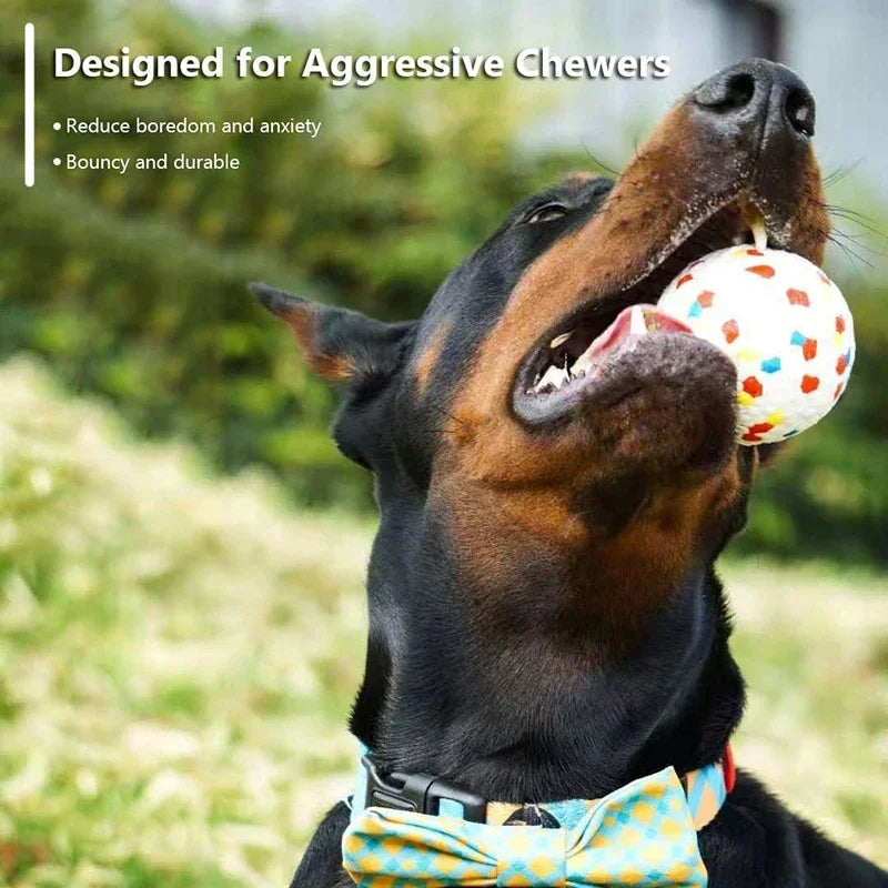 Bite Resistant Solid Dog Ball Toys for Small to Large Dogs- High Elasticity E-TPU Pet Chew Ball Toy -Non Squeak- Interactive-Dog Toys