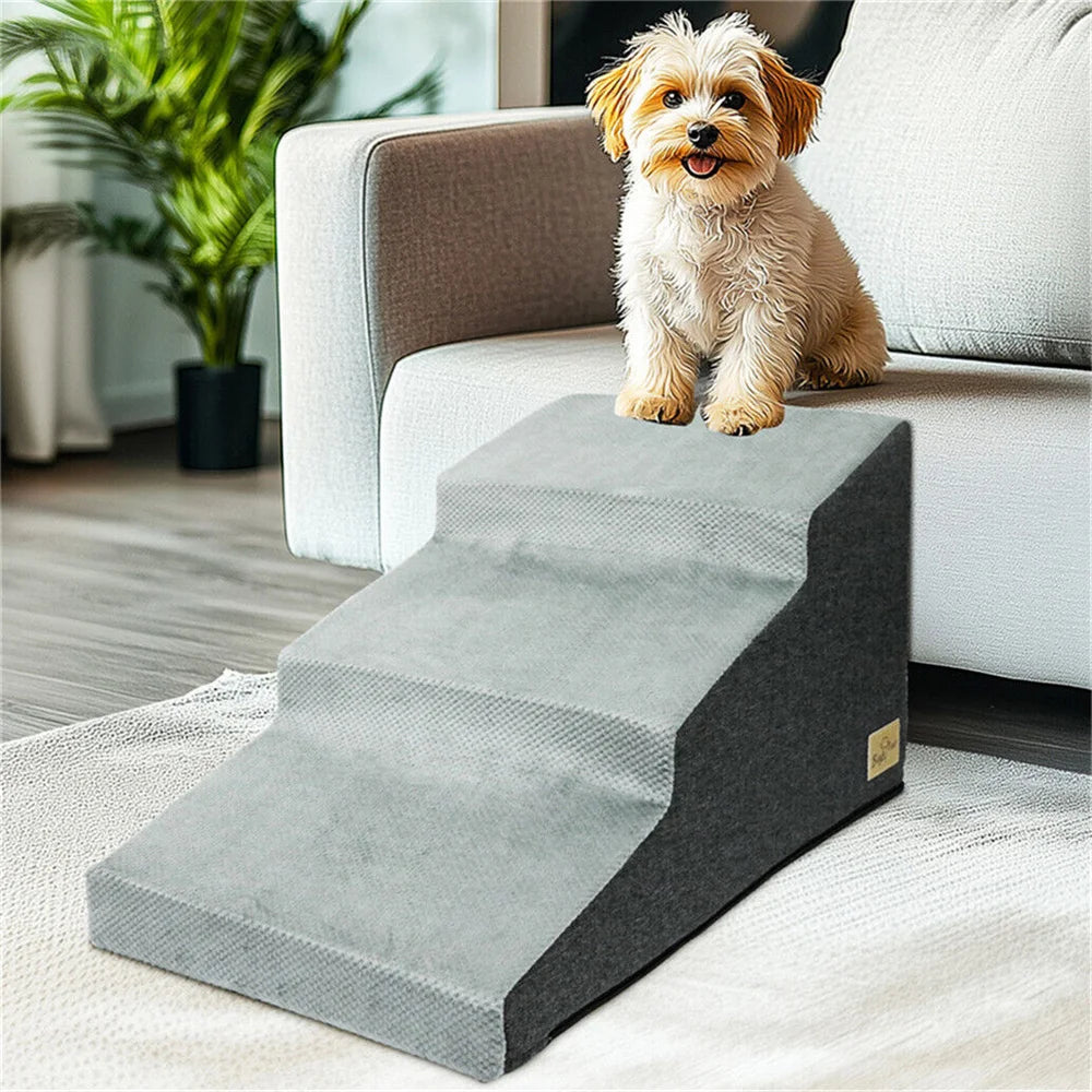 Pet 3 and 4 Step Safety Stairs- Made of High-Density Foam Sponge- Removable -Washable