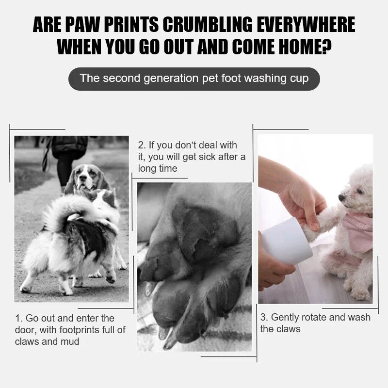 Dog Foot Cup Cleaner-Quick Manual Wash- Silicone Soft Cup - for Paws