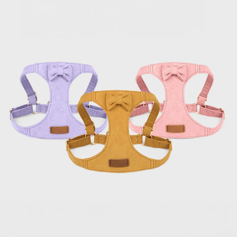 Soft Breathable Dog Collar Harness Leash Set- Comfortable Vest Harnesses -Adjustable Pet Collars Leads For Small Dogs size XS - M