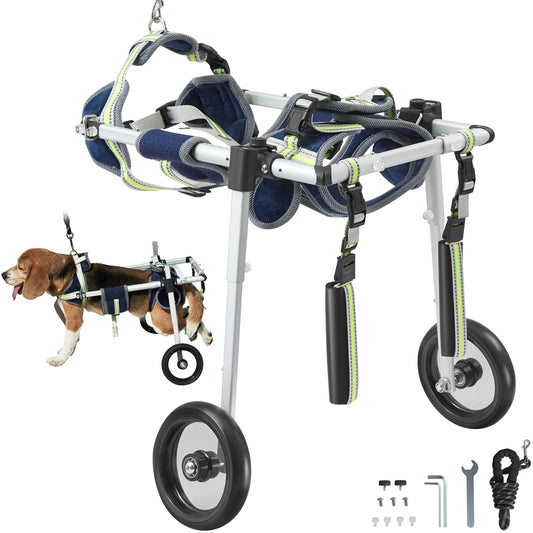 VEVOR 2 Wheels Dog Wheelchair for Dogs Back Legs- Pet Wheelchair for Weak Injured Disabled Paralysis Hind Limbs