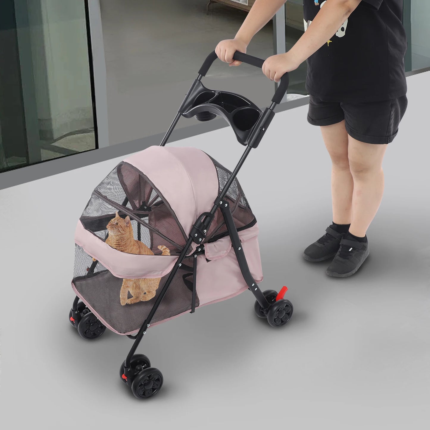 Foldable Lightweight Pet Stroller- For Small To Medium Dogs - Outdoor Dog Walks Is Effortless