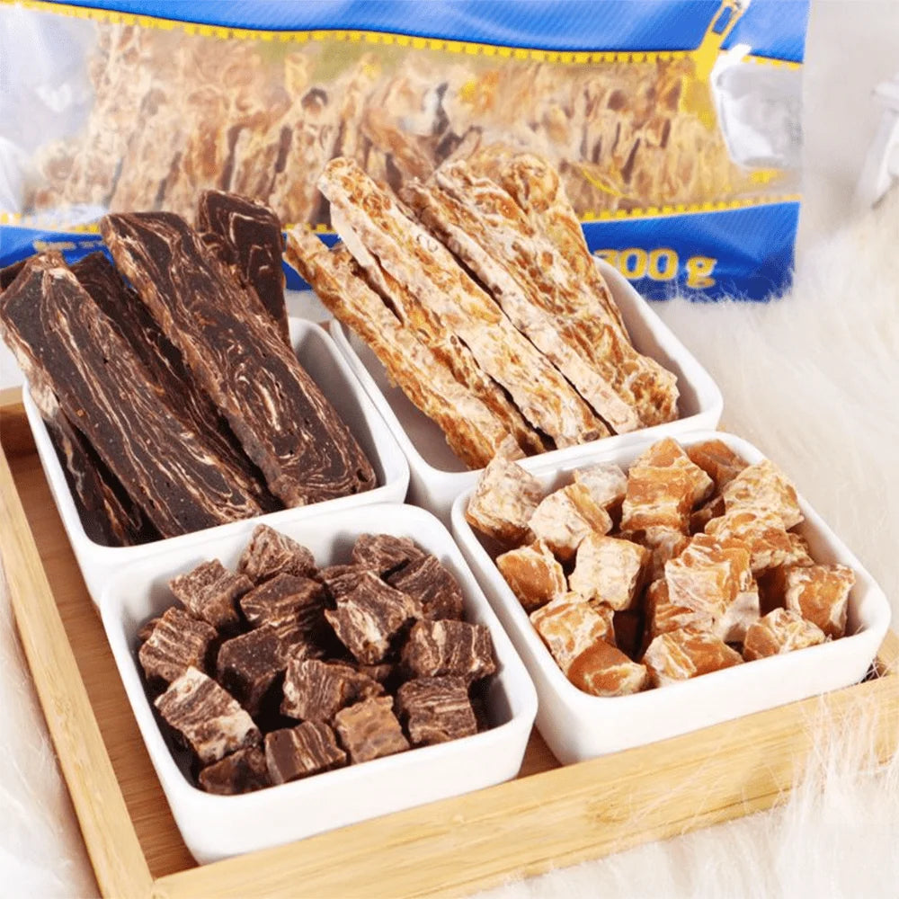 10.58oz/300g Snowflake Beef/Chicken Cubes/Slices, Chicken Salmon/Pumpkin Slices, All Natural Ingredients, Natural Dog Treats-Pet Bowls/Feeding