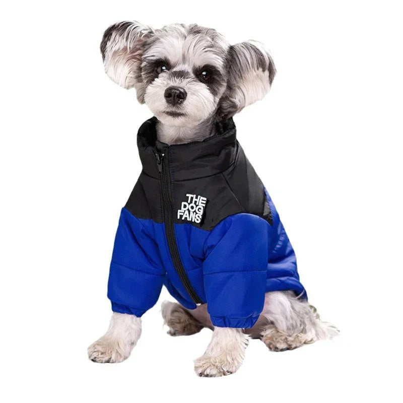 Fashion Dog Coat-Trendy Embroidered Dog Autumn and Winter Cotton Clothing-Thickened Warm Down Clothing