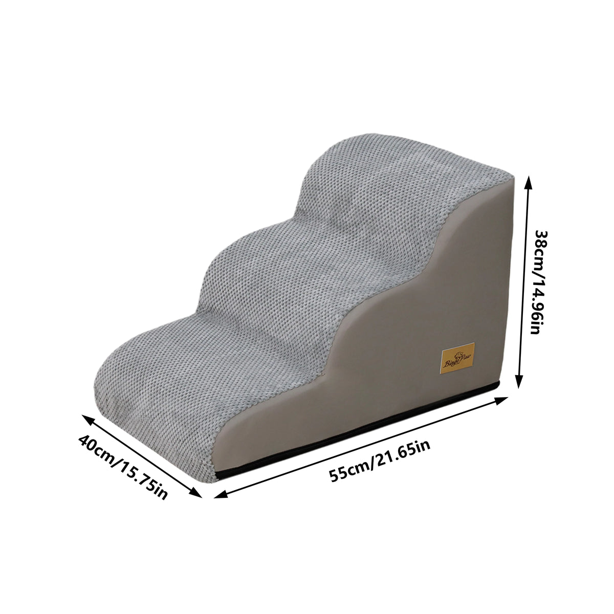 3/4/5 Steps Dog Stairs-Curved  Steps-Ramp with Removable Cover- for Sofa- Bed- Chair- High-Density Sponge Foam-Pet Stairs