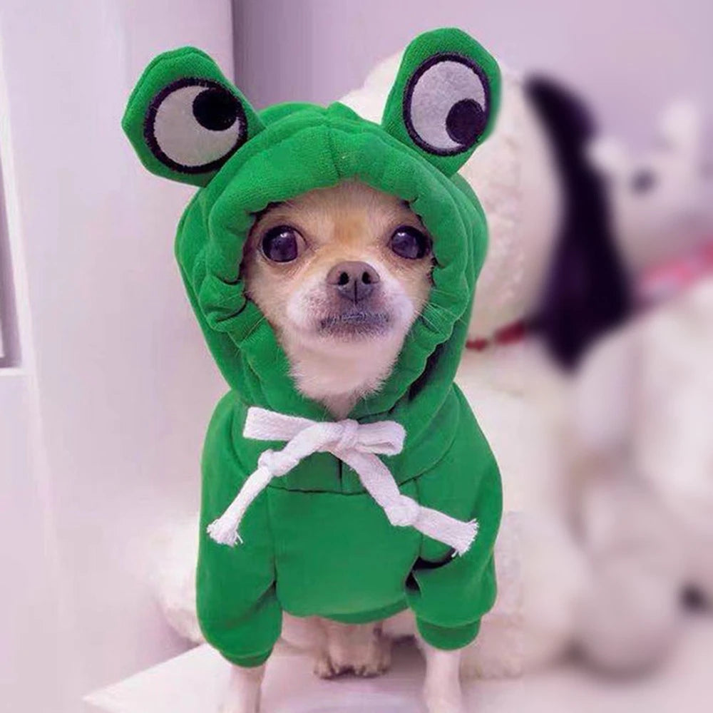 Costume Hoodies Clothes- Cute Plush Coat Hoodies-Pet Costume Jacket For Puppy Cat French Bulldog Chihuahua Small Dog Clothing