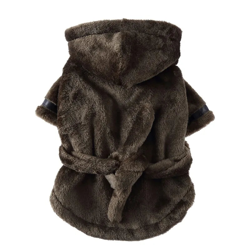 Dog Hooded Bathrobe- Sleeping Clothes- Soft Pet Bath Drying Towel-Clothes For Puppy Dogs