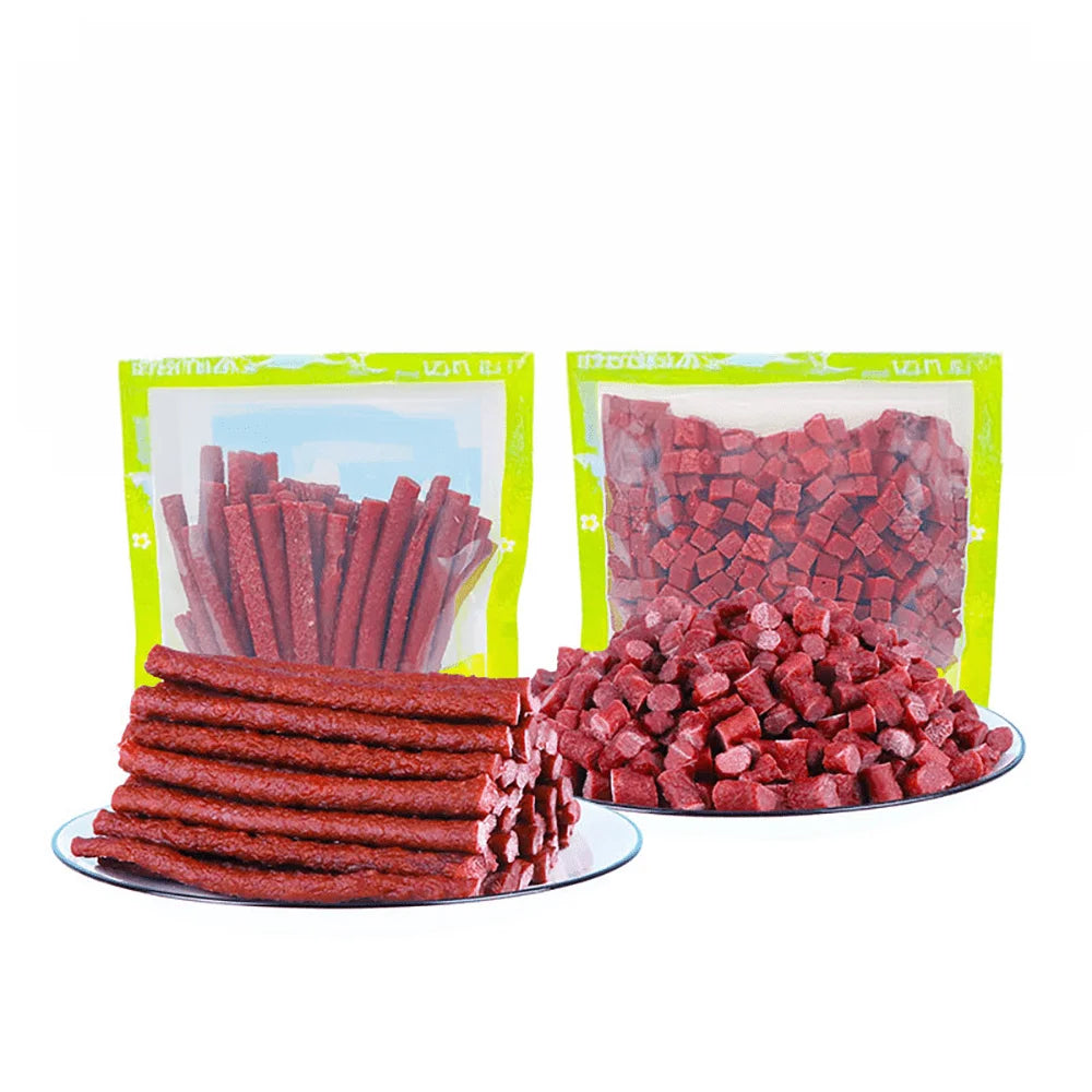 7.05oz/14.11oz(200g/400g) Beef Cube- All Natural Ingredients, Natural Dog Treats, Healthy, Easily Digestible, Dog Chews Long