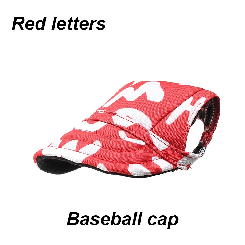 Dog Sunscreen Baseball Cap- Outdoor Sports Hat With Ear Holes- Adjustable- For Small Medium Dogs Cats Caps