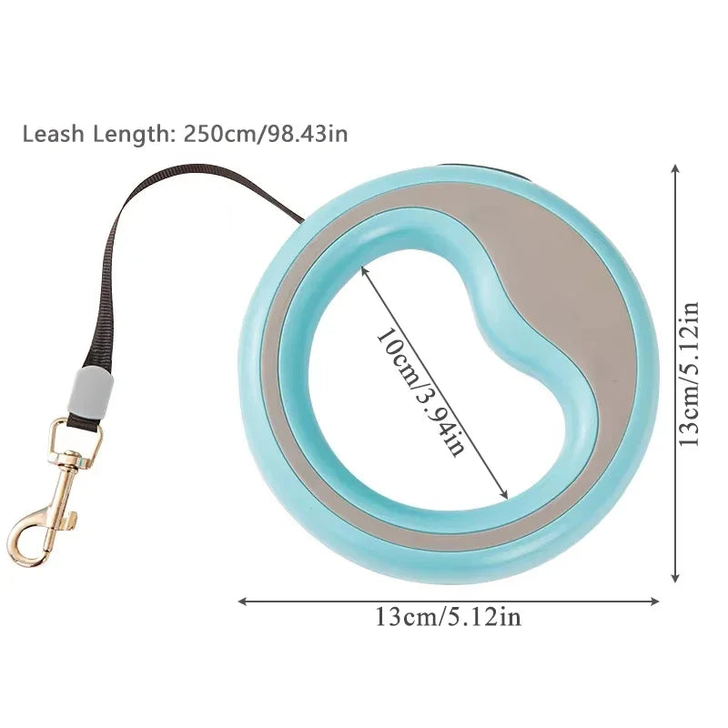 250cm/98.43inch Automatic Retractable Dog Leash- Outdoor Training Pet Leash for Small/Medium Dogs- Collars/Leashes