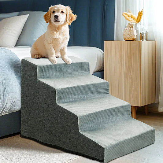 Pet 3/4 Step Safety Stairs- Made of High-Density Foam Sponge- Removable -Washable
