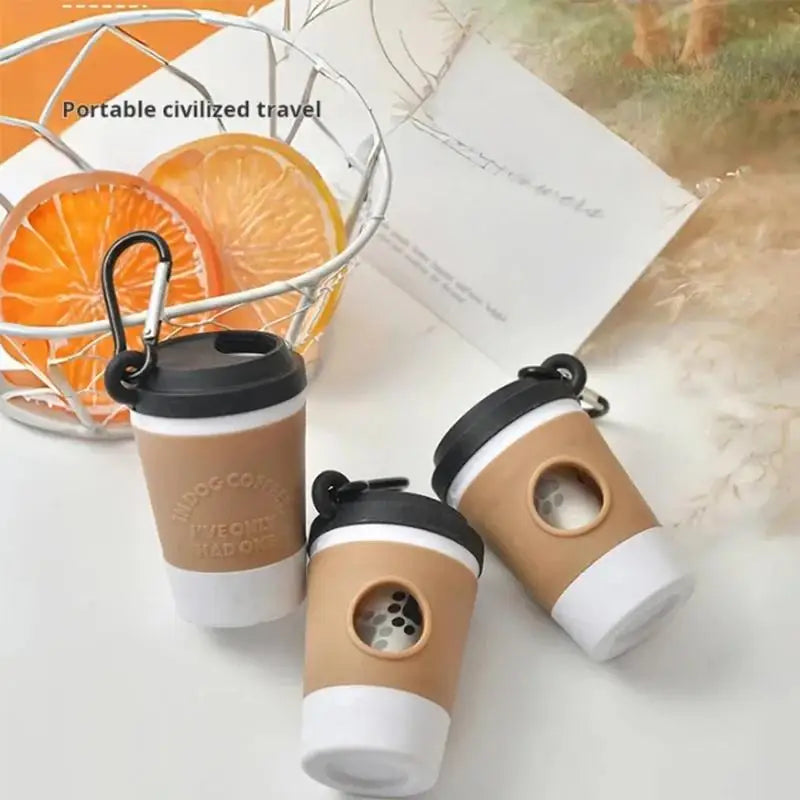 Coffee Cup Poop Dispenser-Portable Poop Trash Can- Dog Garbage Storage -Pet Grooming