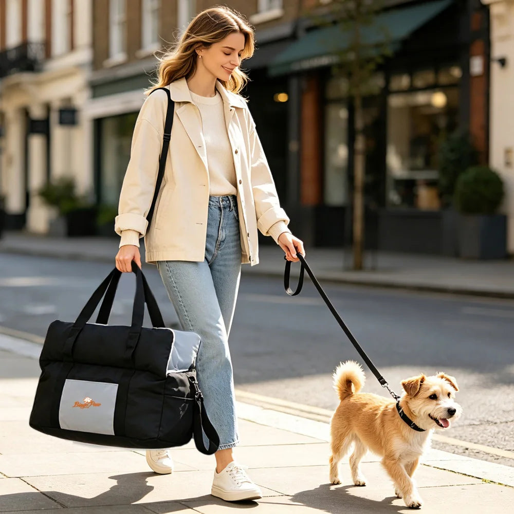Portable Dog Car Seat-Booster Seat-Travel Carrier- Bed with Safety Belt- Storage Pocket- Removable/Washable Cover-Beds & Blankets