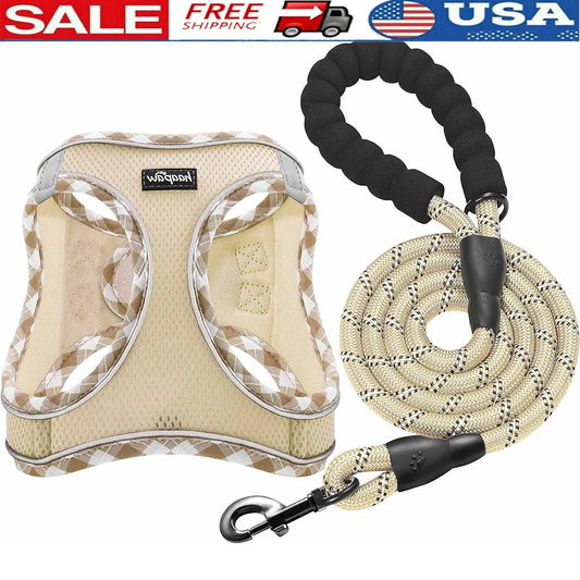 No Pull Dog Harness with Leash Set Adjustable Step-in Reflective Puppy Vest Durable Breathable Padded Extra Small Small