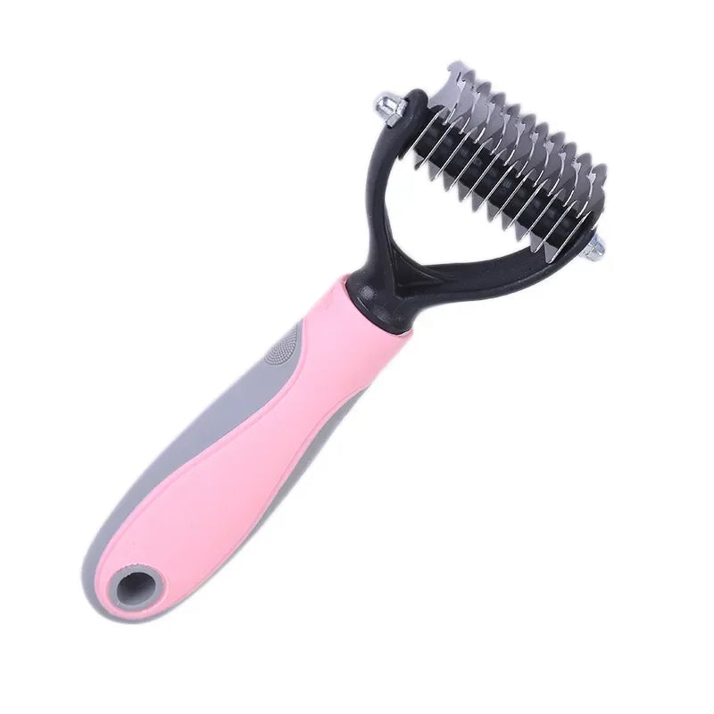Pets Fur Knot Cutter Dog Grooming -Shedding Tools- Pet Hair Removal Comb Brush Double sided