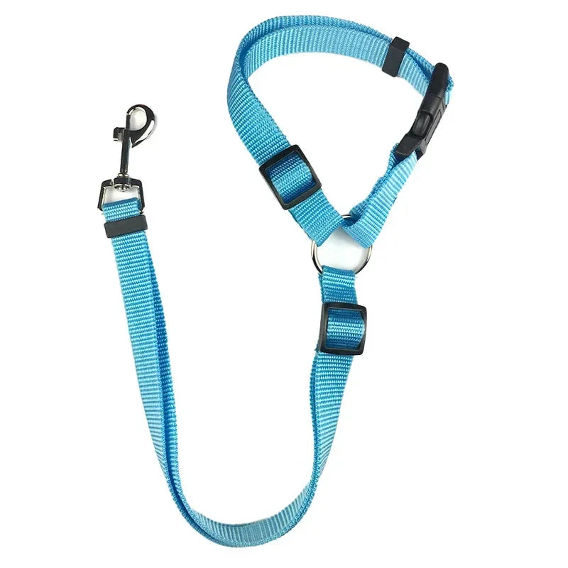 1pc Pet Seat Belt- Car Headrest Restraint- Adjustable Safety Rope- Car Seat Belt for Small Dogs-Collars/Leashes