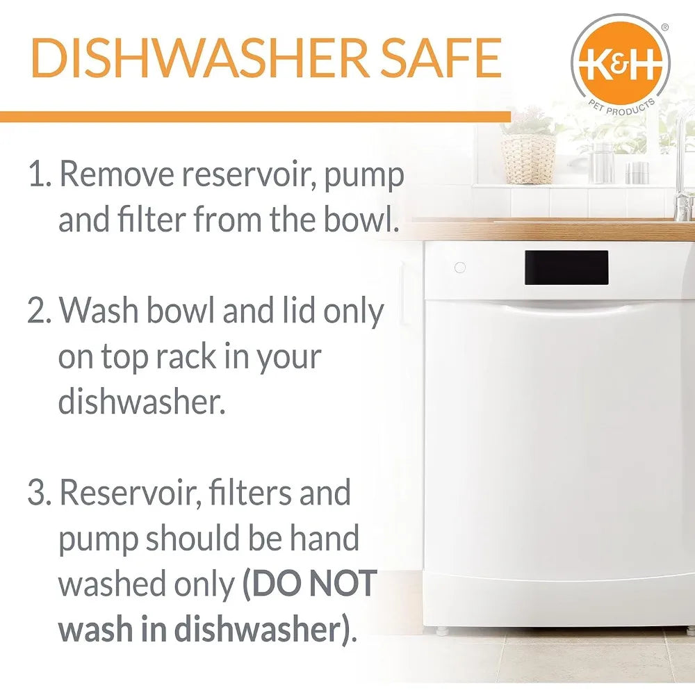 Medium Granite Dog Water Bowl with Filter- 1.4 Gallon Bowl + 1 Gallon Reservoir for Clean Hydration-Pet Bowls/Feeding