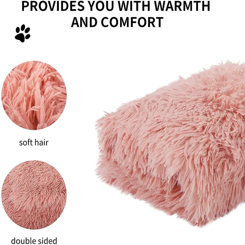 Super Soft Fleece Fluffy Pet Blankets- Extra Warm-Breathable- for Small Medium Large Dogs-Beds & Blankets
