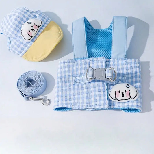 Adorable Hoodie Dog Harness Leash Set- Adjustable- Washable- Sizes S to XL-Collars/Leashes