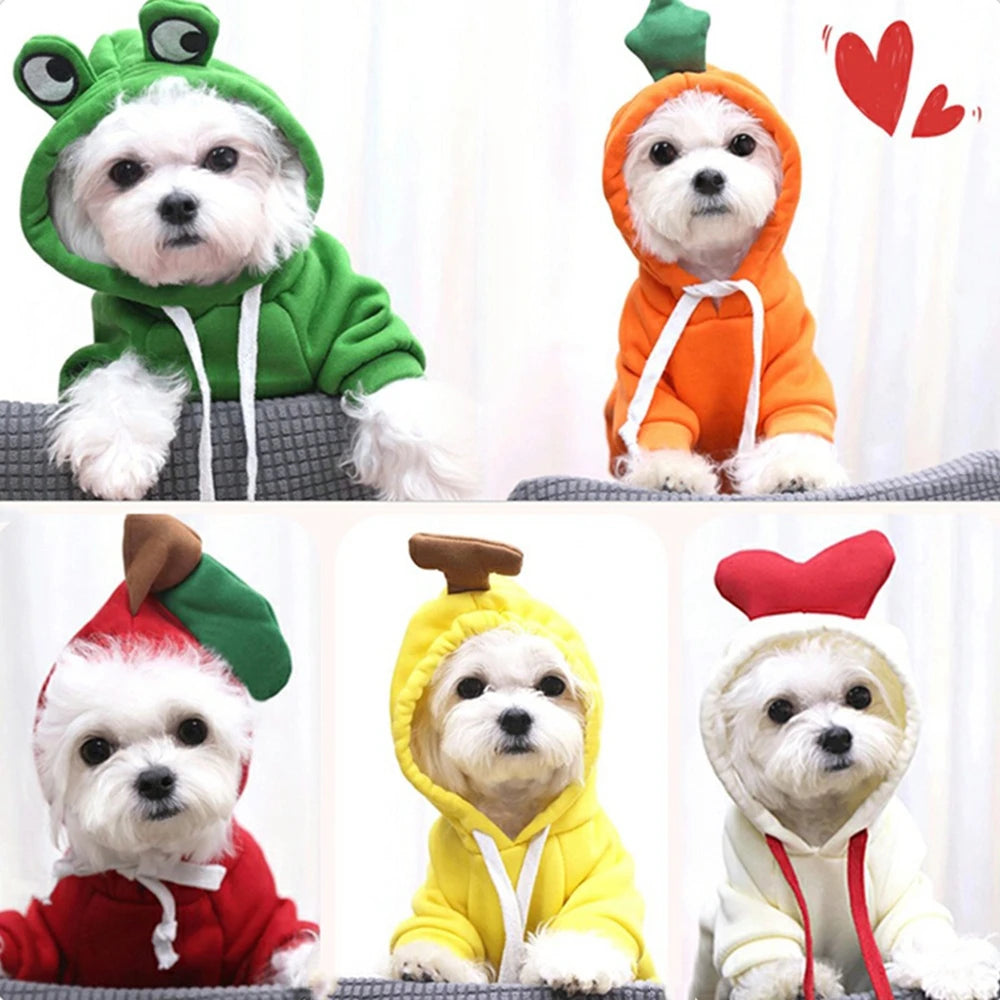 Costume Hoodies Clothes- Cute Plush Coat Hoodies-Pet Costume Jacket For Puppy Cat French Bulldog Chihuahua Small Dog Clothing