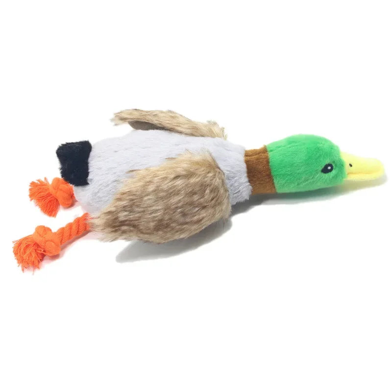Cute Stuffed Squeaky Duck- Duck Sounds-Chew Rope- Clean Teeth- Dog Toys