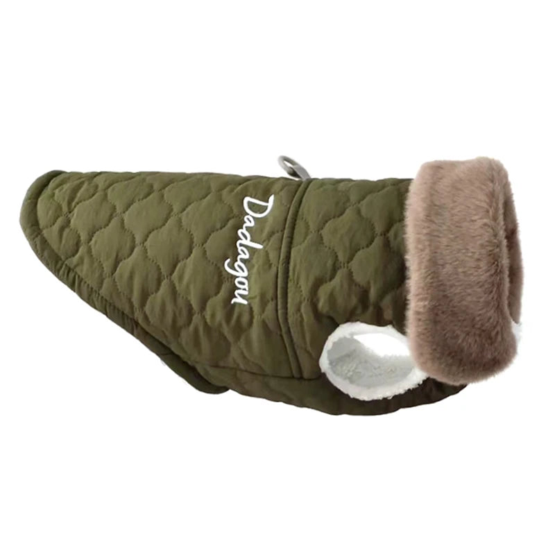 Waterproof Fur Collar Dog Jacket- Winter Warm Fleece Dog Clothes for Small Dogs Puppy-Pet Vest-Sizes S to XL- Costumes/Apparel