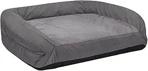 Tough Bolster Nesting Pillow Sofa Dog Bed with Removable Washable Cover - Durable, Water Resistant with Nonskid Bottom - Medium