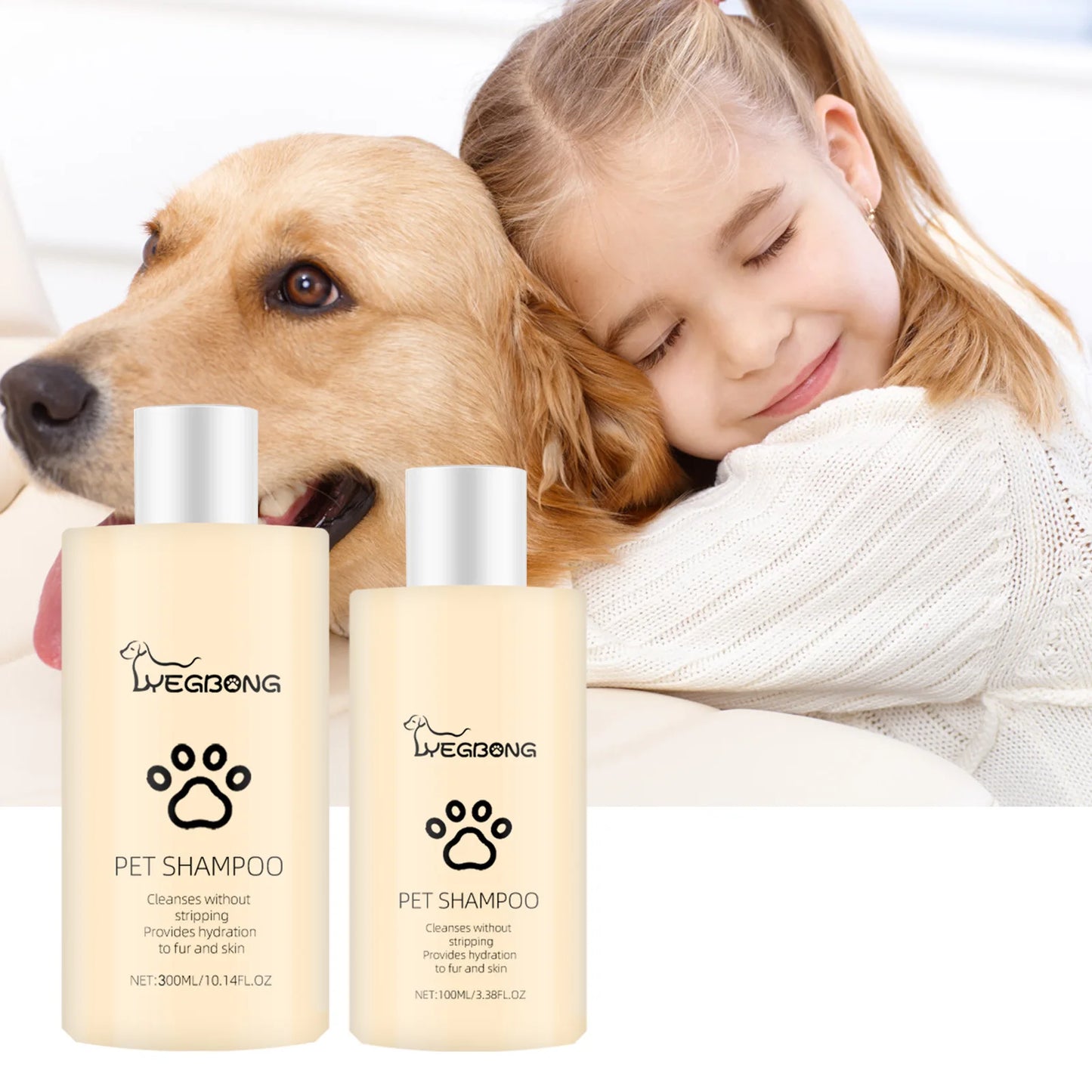 YEGBONG Dog Wash Shampoo- Flea & Mite Killer- Dirt Removal - Anti-Itch- Deodorizing & Moisturizing Formula for Softening Coat-Pet Grooming