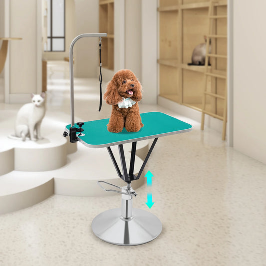 Grooming Table- Hydraulically Lifting - 360° Tabletop Swivel Angle Animal Care Table
