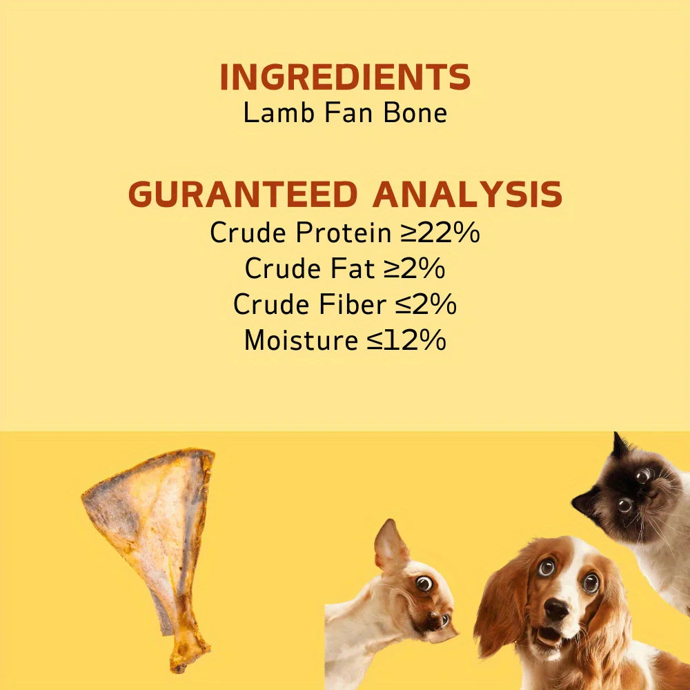 1/2 Pack x 60-90g Lamb Fan Bone- Natural Dog Treats and  Ingredients- Healthy- Easily Digestible-Long Lasting-Pet Bowls/Feeding