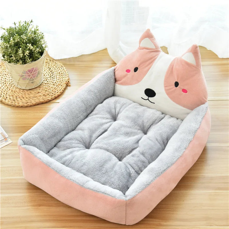 Winter Warm Dog Sofa Bed-Non-Slip Bottom-Washable Cartoon Pet Beds for Small Dogs-S M L sizes-Beds & Blankets