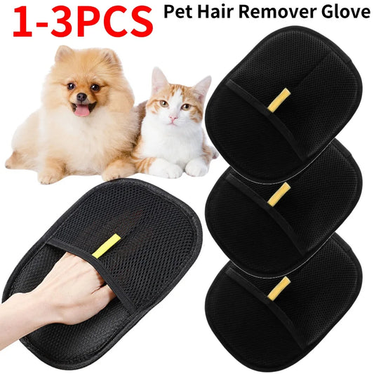 Pet Grooming Gloves Deshedding Brush Glove for Dog Cat Rabbit with Long/Short/Curly Hair