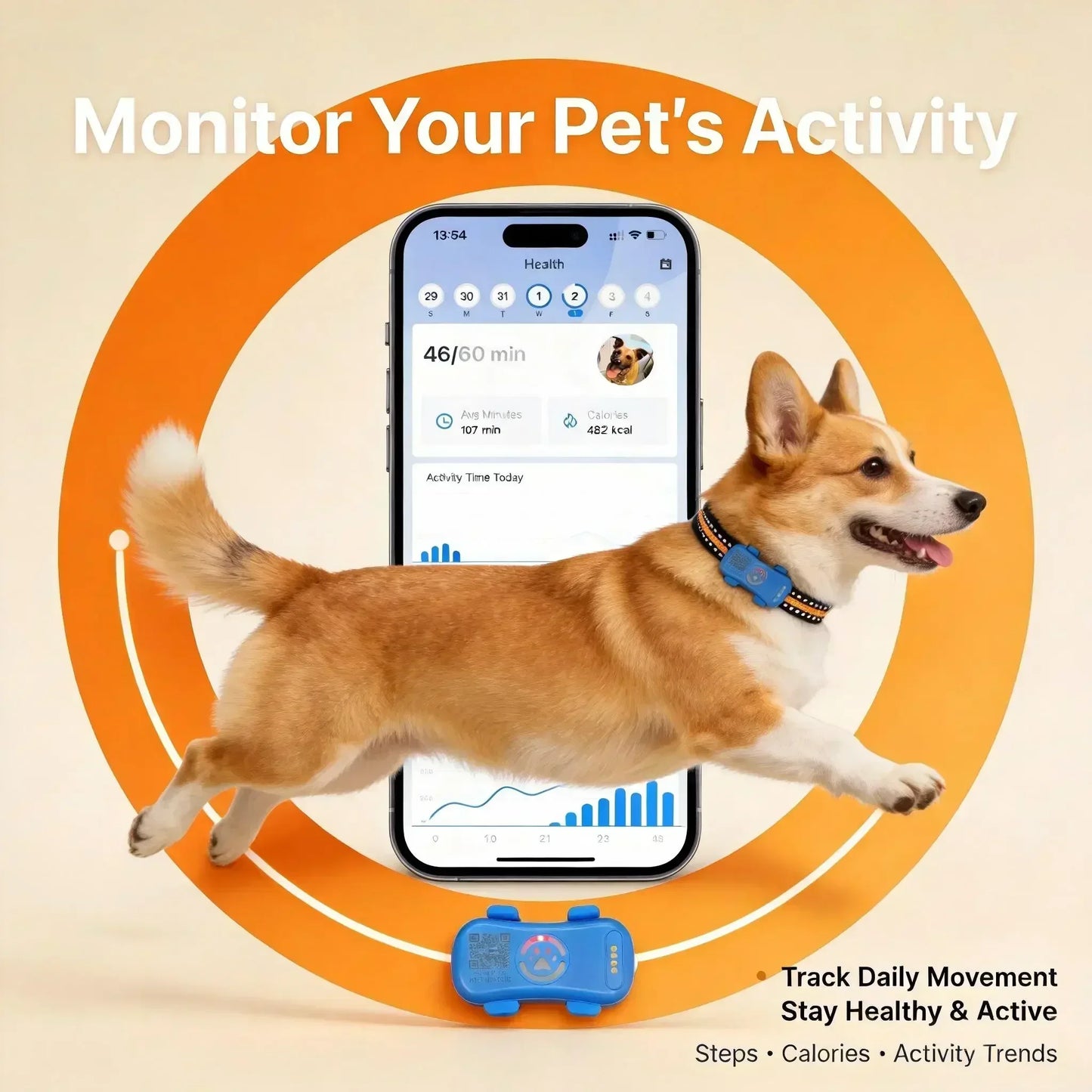 GPS Pet Tracker 4G for Dogs & Cats -Built-in SIM with Real-Time Tracking- WiFi Home Positioning- IP67 Waterproof- Plan Required-Pet Accessories