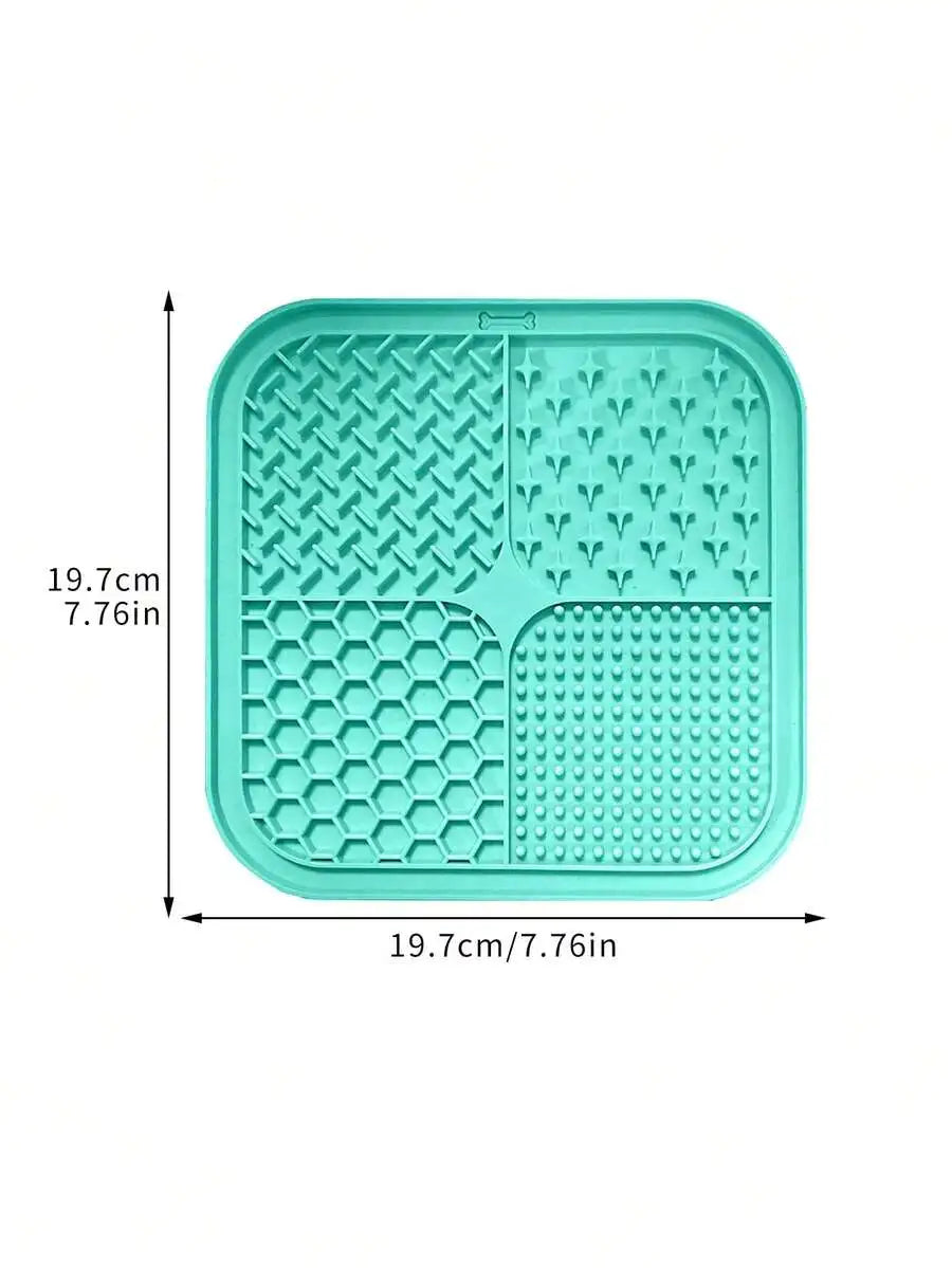 1pc Silicone Pet Slow Food Bowl Mat-For Dogs or Cats- Anti-Choking- Licking Pad With Suction Cup Design-Pet Bowls/Feeding