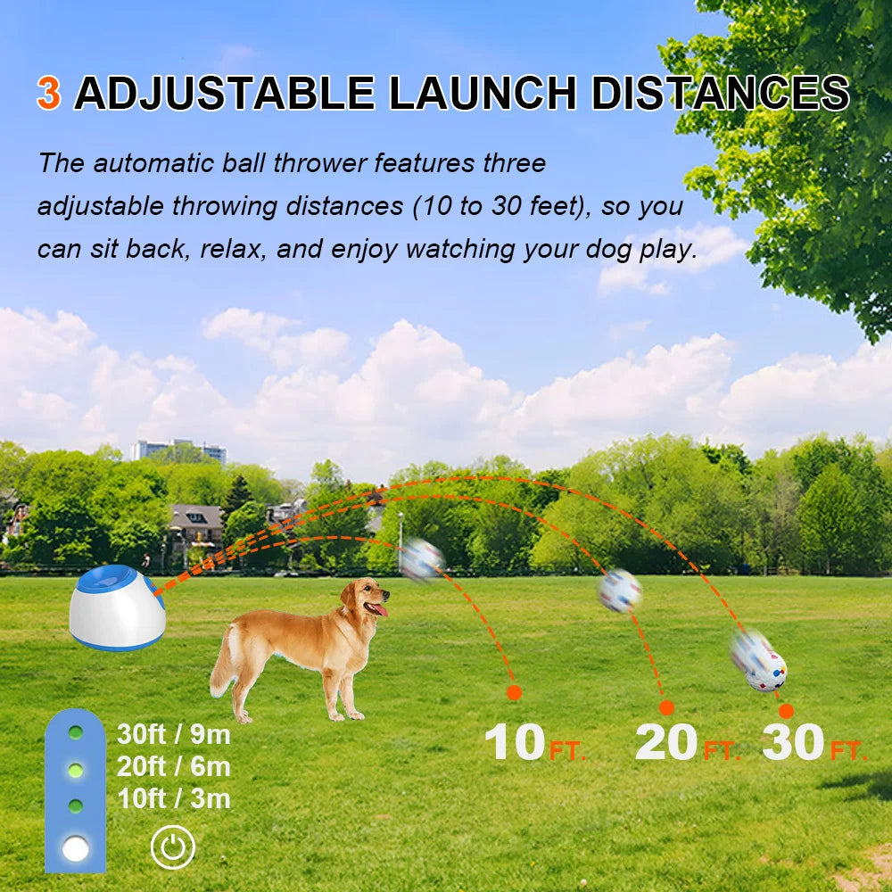 Small Dog Automatic Ball Thrower- Interactive- Automatic Ball Thrower- Launch Distance 10-30ft