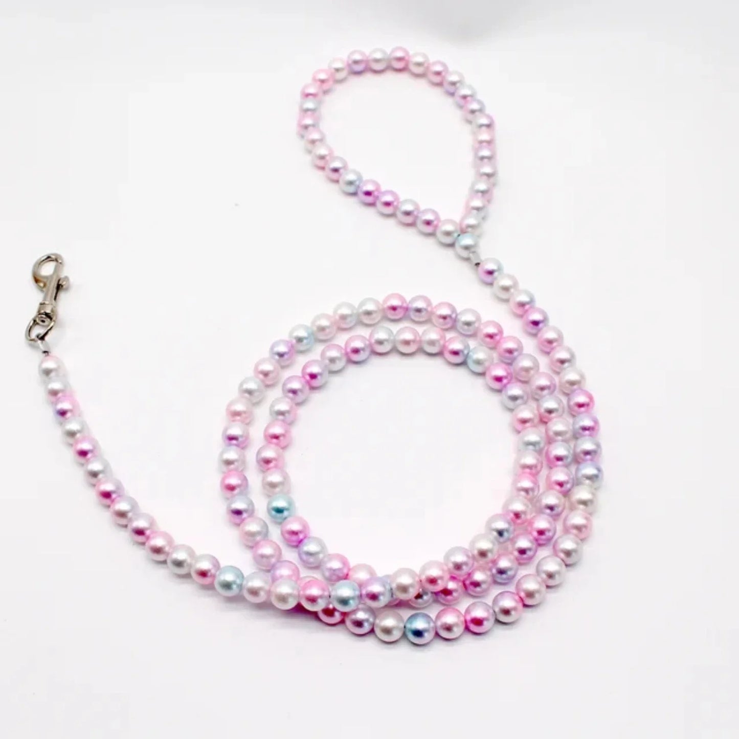 Luxury Elegant Pearls Beads Dog Harness Leash - 8-Wire Rope Chain - Small Dogs