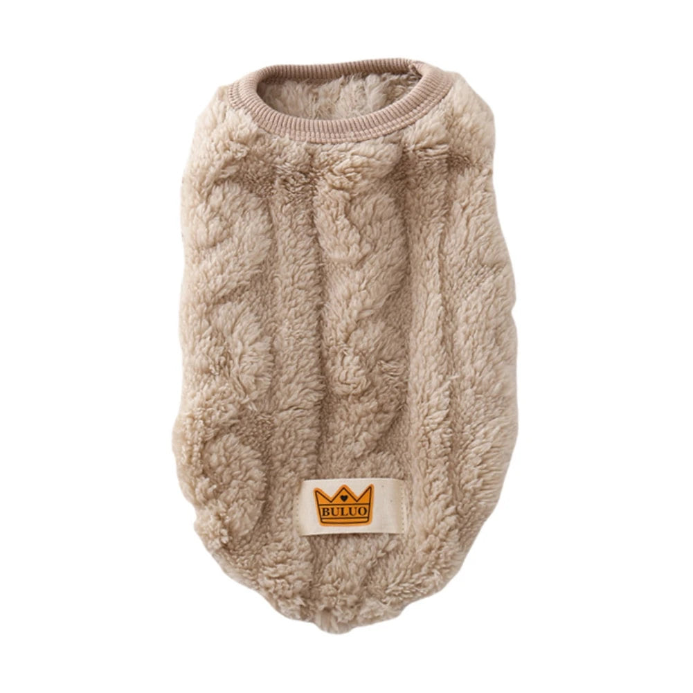 Cute Cuddly Solid Wavy Double-sided Warm Sweater -Autumn Winter -Fleece Pullover Pet Clothes for Small Medium Dogs
