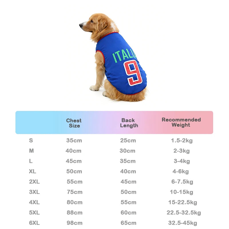 2026 Dog Soccer Jersey-Breathable Mesh-Thin Cool Summer T- Shirt- Sizes S-6XL-Soft- Quick Dry Vest-Costumes/Apparel
